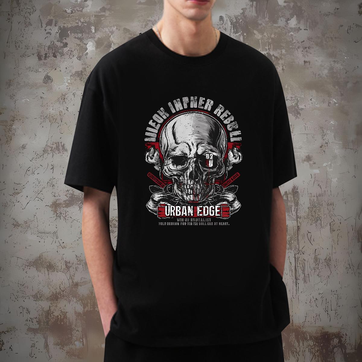 Comfortable Man T Shirts Skeleton 230g 100% Cotton Beach Crew Neck Cotton Couples T Shirts Wholesale DIY Anime Tops