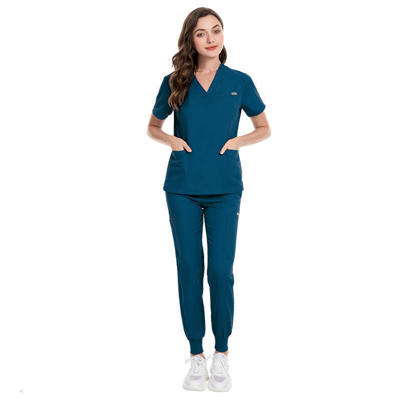 Designer Two Piece Set Women Scrubs Set New Product New Arrival French Non-ironing Long Washable Versatile Fashion Ventilation Popular Bifurcated Sexy