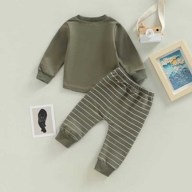 Clothing Sets Fashion Clothes Baby Clothes Sets Newborn Baby Boys Long Sleeve Pocket Sweatshirt Stripe Trousers Baby Boy Clothes Set