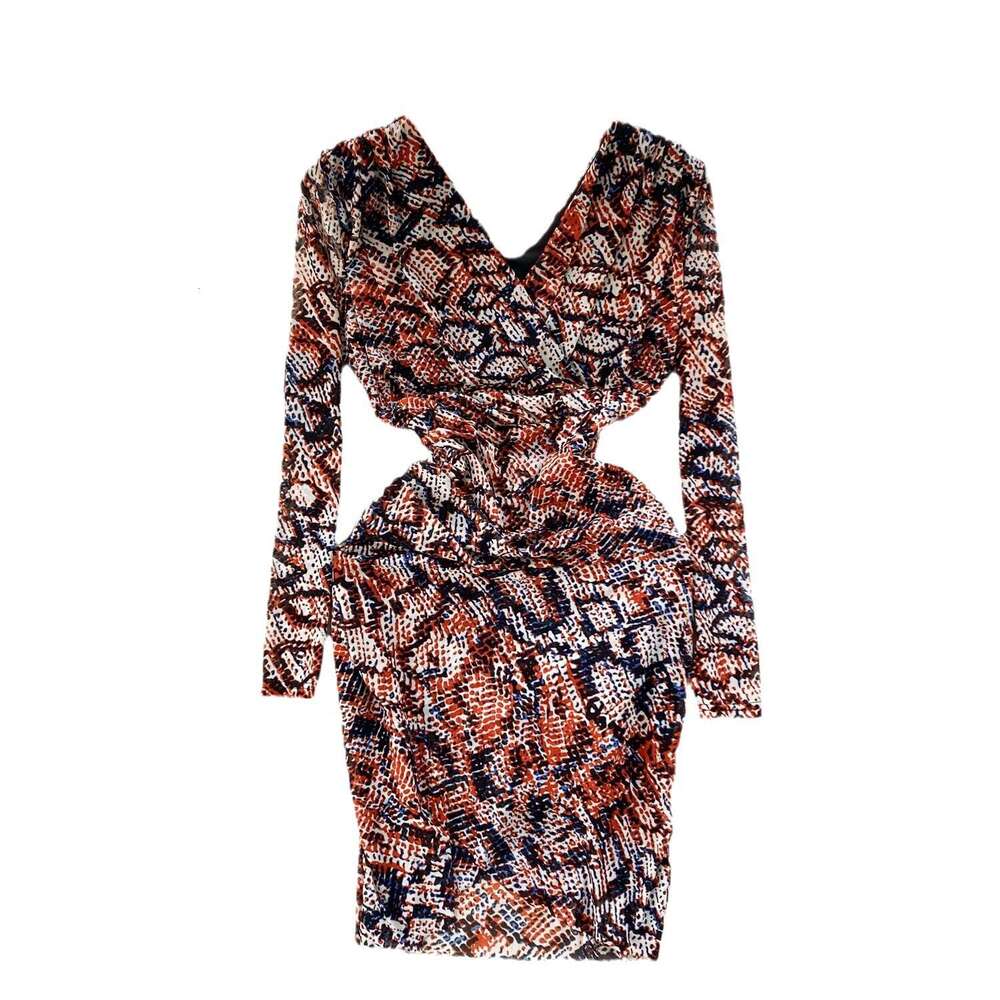 Animal Print Pleated Slim Fit Short Sexy Wrap Around Skirt Spring Outfit Temperament Dress Long Summer Dress Sexy Dress Sexy Loose Round Neck Dress