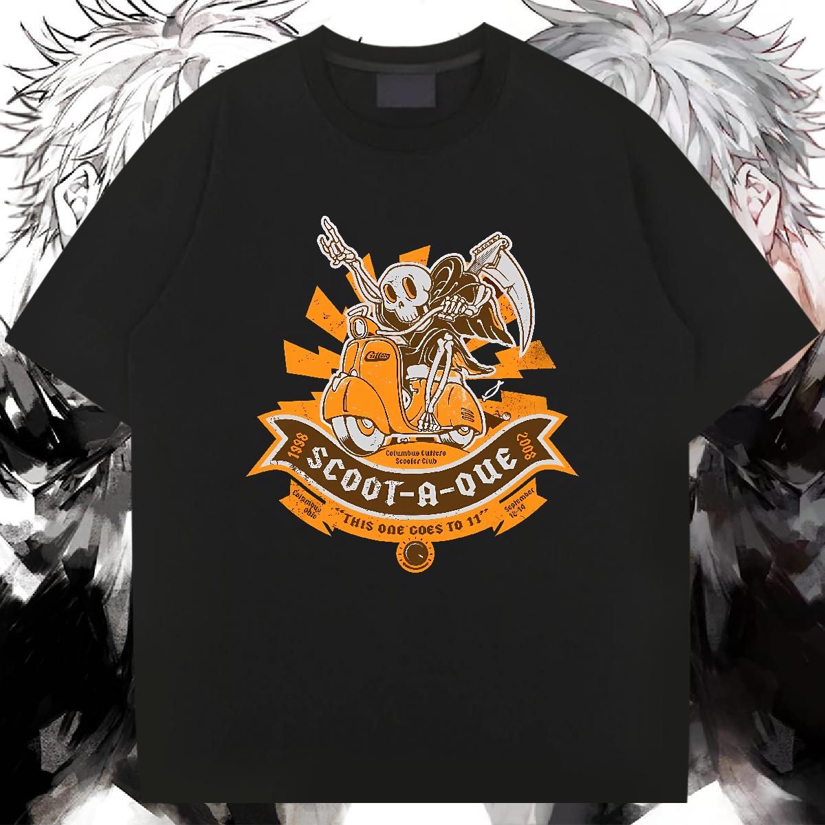 5A Tshirts Skeleton 230g Cotton Cotton Breathable Soft Spring Summer T Shirts Men Plus Size Custom Factory Direct Tops Shirt