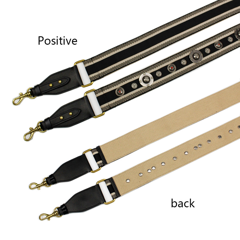 TINBERON Canvas Shoulder Bag Strap Vintage Rivet Crossbody Width Shoulder Strap Leather Bag Part Accessories Apply To Saddle Bag