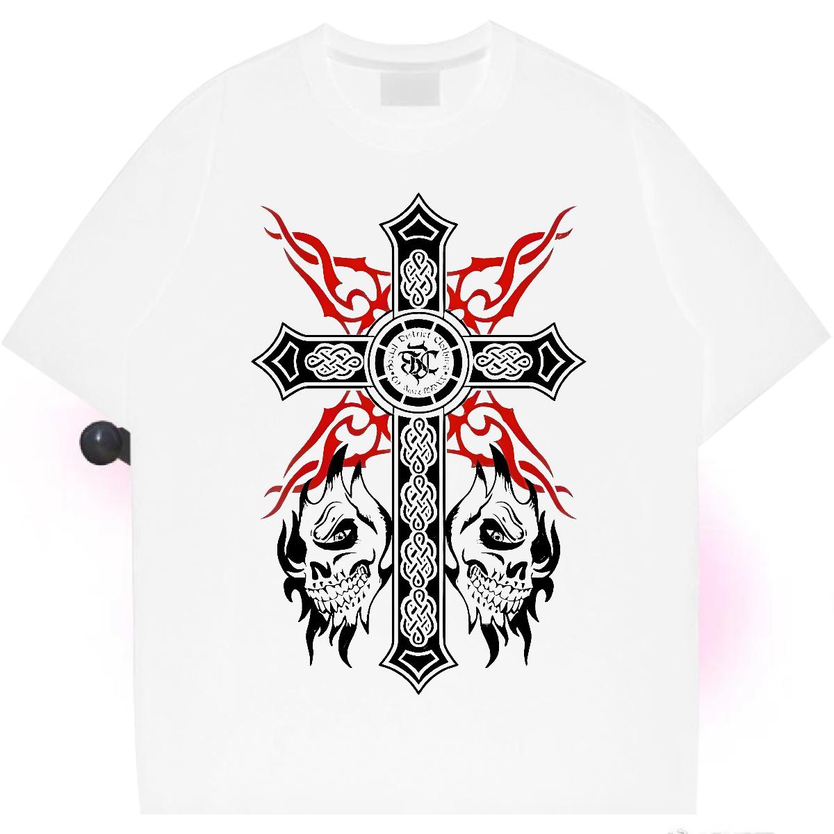 Classic T-Shirts for Men fathion 230g 100% Cotton Hip Hop Street 180g Cotton Men Tees Factory Direct Cartoon Printing S-4XL Tshirts