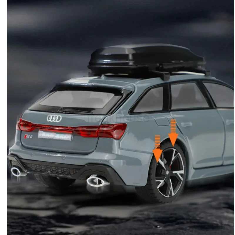 1/32 RS6 Car with Sound Light Doors Opened Alloy Diecast Model Vehicle Collection Toy for Boy Adult Festival Gift Free shipping