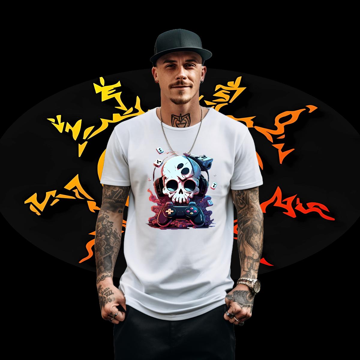 Fashion Design Men T Shirts Skeleton 230g Cotton Plus Size Cartoon Mens Tshirts Outdoor Breathable Crew Neck Cool Clothings
