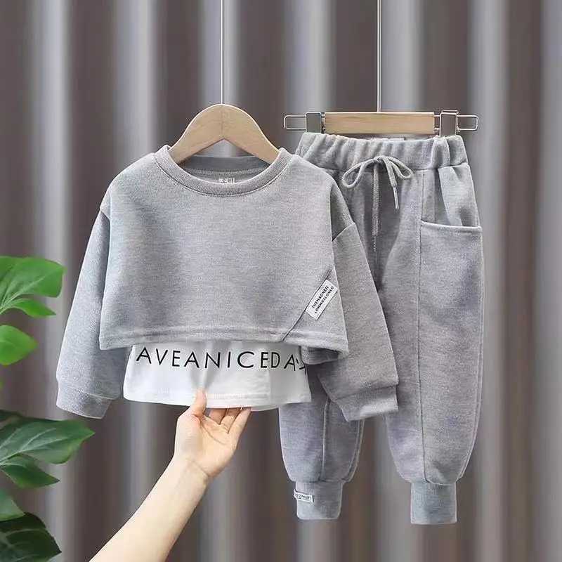 Clothing Sets Girls Set 2023 New Spring and Autumn Fashionable Childrens Wear Korean version Childrens Sports and Leisure Two Piece Set