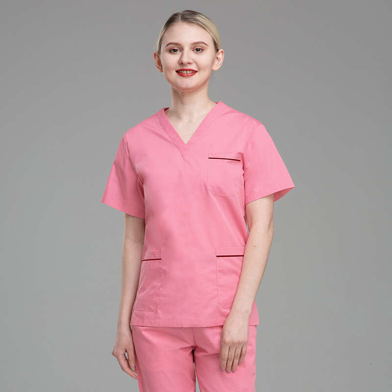 Two Piece Set Women Scrubs Undefined Zip Up New Arrival New Product French Show Thinness Non-ironing New Pattern Ventilation Waist Short