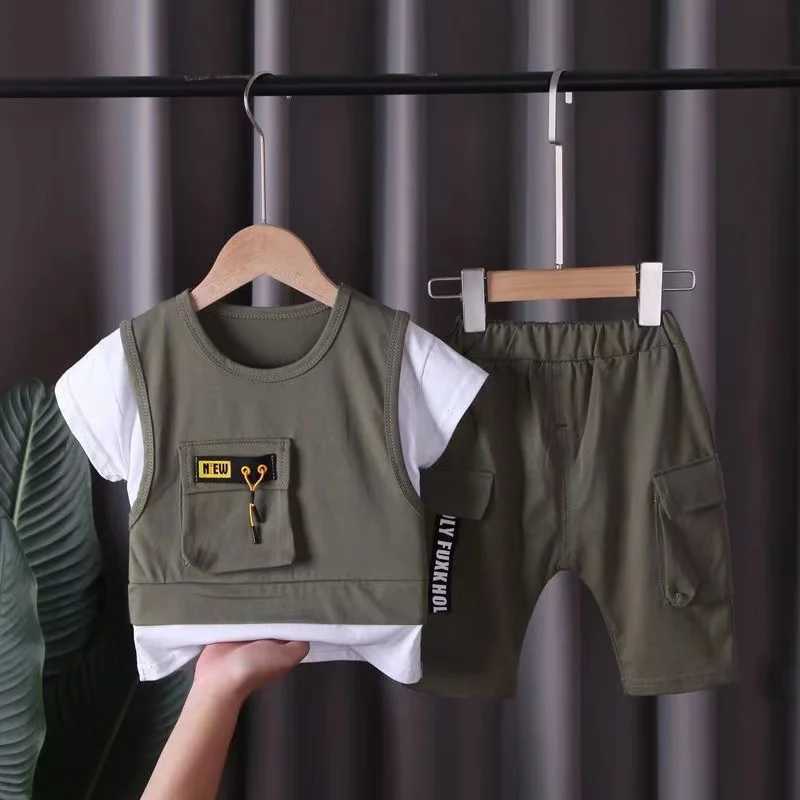 Clothing Sets New Summer Baby Girl Clothes Infant Boys Clothing Children Casual T-Shirt Shorts 2Pcs/Set Toddler Sports Costume Kids Tracksuits 7EX2
