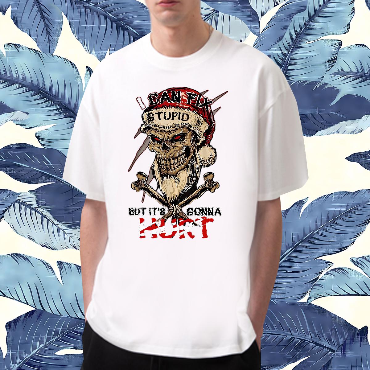 Brand Mens Tshirts Skeleton 230g Cotton Breathable Short Sleeve Summer Casual Man T Shirts Anime Print New Tee Shirt