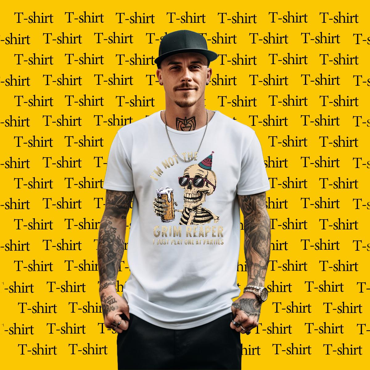 Fashion Designer T Shirts Men Skeleton 100% Cotton 230g Oversized Men Clothes T-Shirt Hip Hop Round Neck Short Sleeve 5A Tops Tees