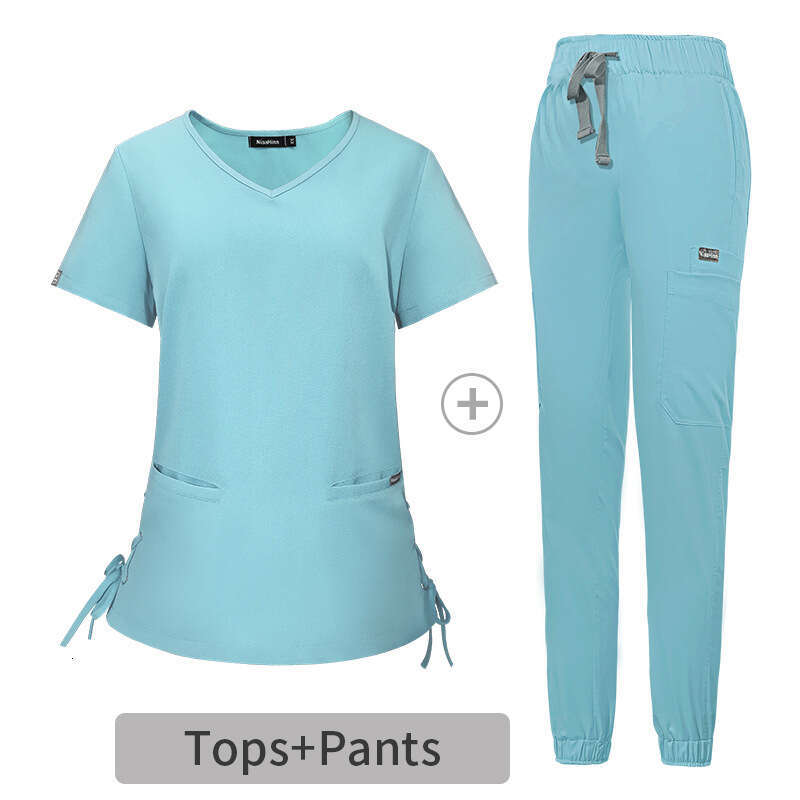 Niaa Hinn Scrub Set Designer Two Piece Set Women New Arrival New Product Washable Gentle Wind Solid Ventilation Waist Linen Temperament