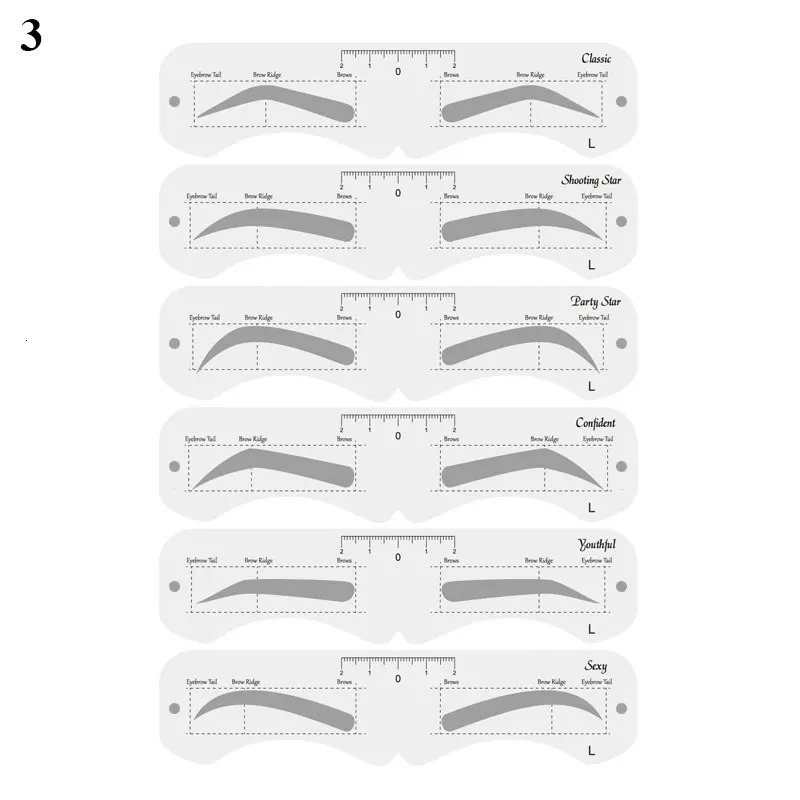 Reusable Eyebrow Shaper DIY 6-piece Set Soft Ruler Eyebrow Defined Eyebrow Stamping Card Soft Ruler Template Makeup Tool 240715