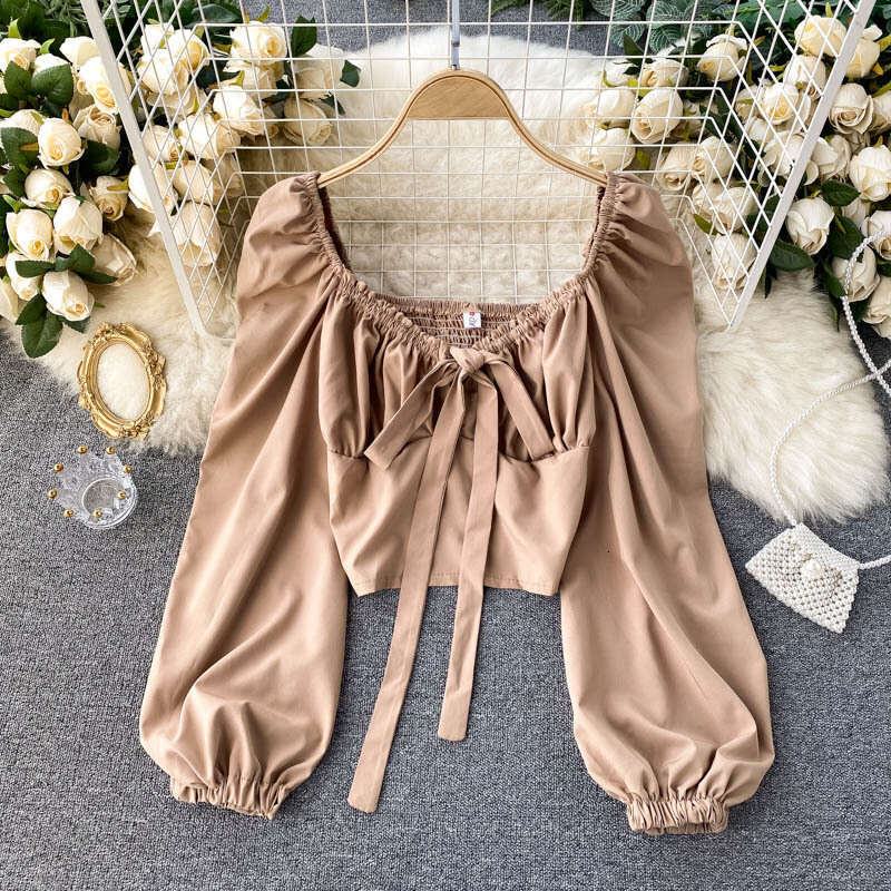 T-shirt New Merchandise Summer High Street Short-sleeved O-neck Crop Tops Women Short Collar Blouse Women's Backless Women's T Shirt Clothes