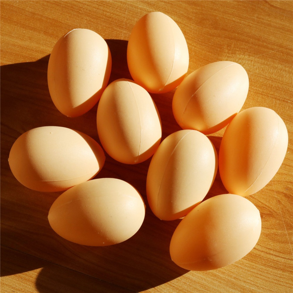 10 Pcs Chicken House Small Fake Eggs 5.5*4.3cm Farm Animal Supplies Cages Accessories Guide Chicken nest Egg Kids Toys Painting