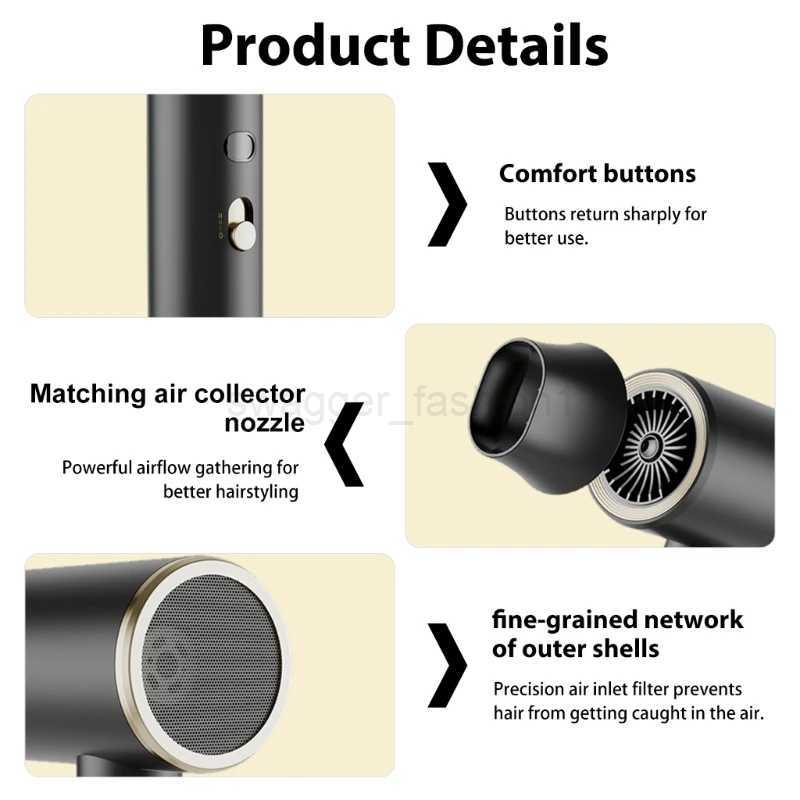 Fast Drying Device Hair Dryer Professional Hair Dryer Quick Styling Machine Efficient Blow Dryer for Travel and Home Usebkl0240717