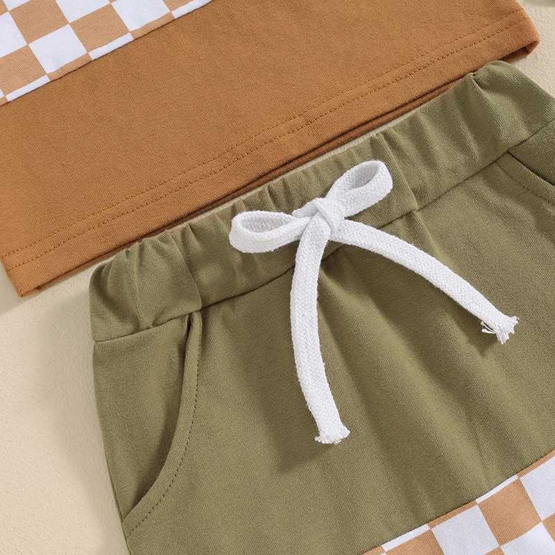 Clothing Sets Toddler Baby Boy Summer Clothing Set Plaid Sleeveless Tank Top with Elastic Waist Shorts 2Pcs Boy Tracksuit Outfits