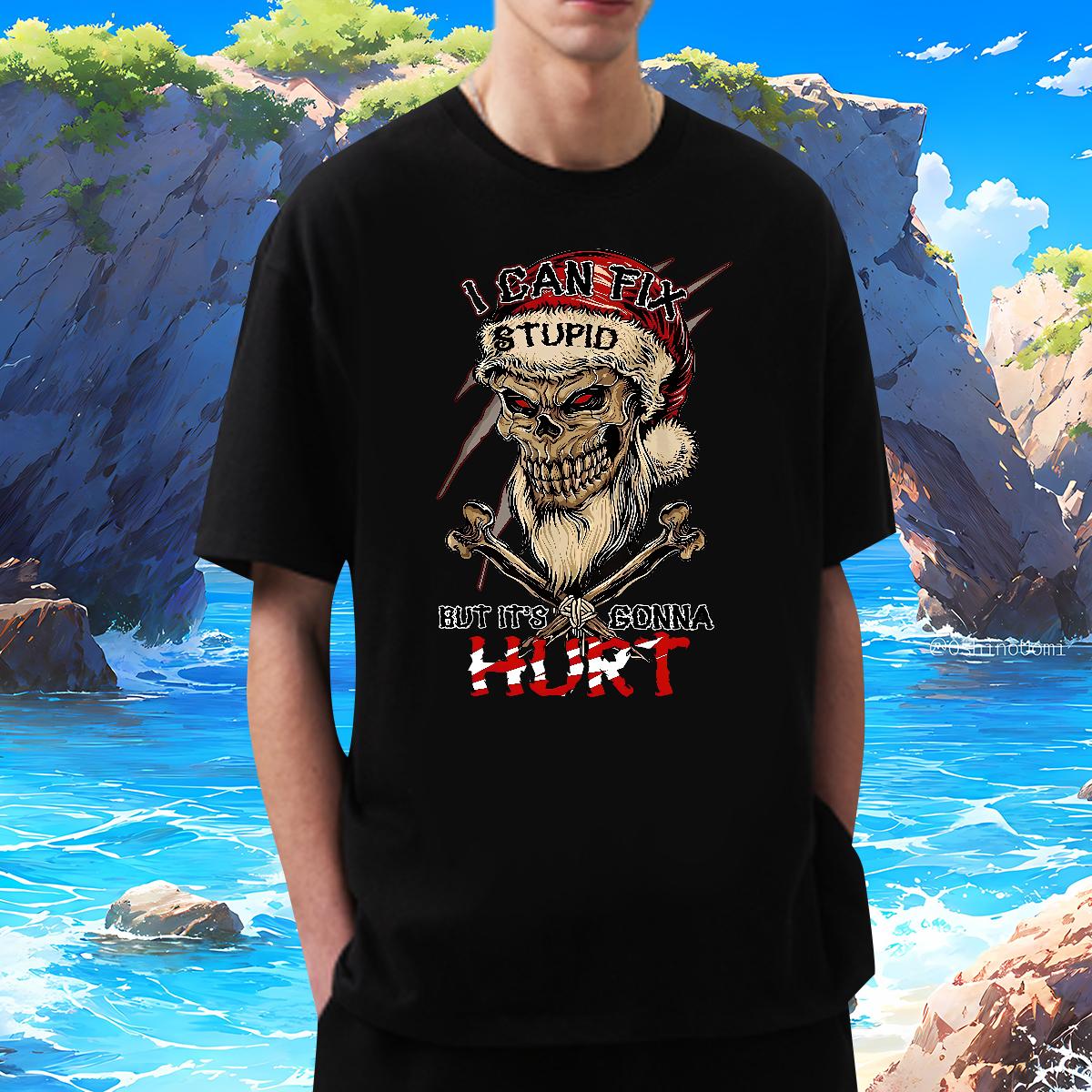 2024 Summer T Shirts Men Skeleton 100% Cotton 230g DIY Outdoor Couples T Shirts Breathable Crew Neck Cotton Classic