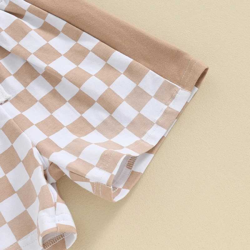 Clothing Sets 2Pcs Baby Boy Summer Outfits Casual Short Sleeve Tops + Checkerboard Printed Shorts Set Toddler Boys Clothes
