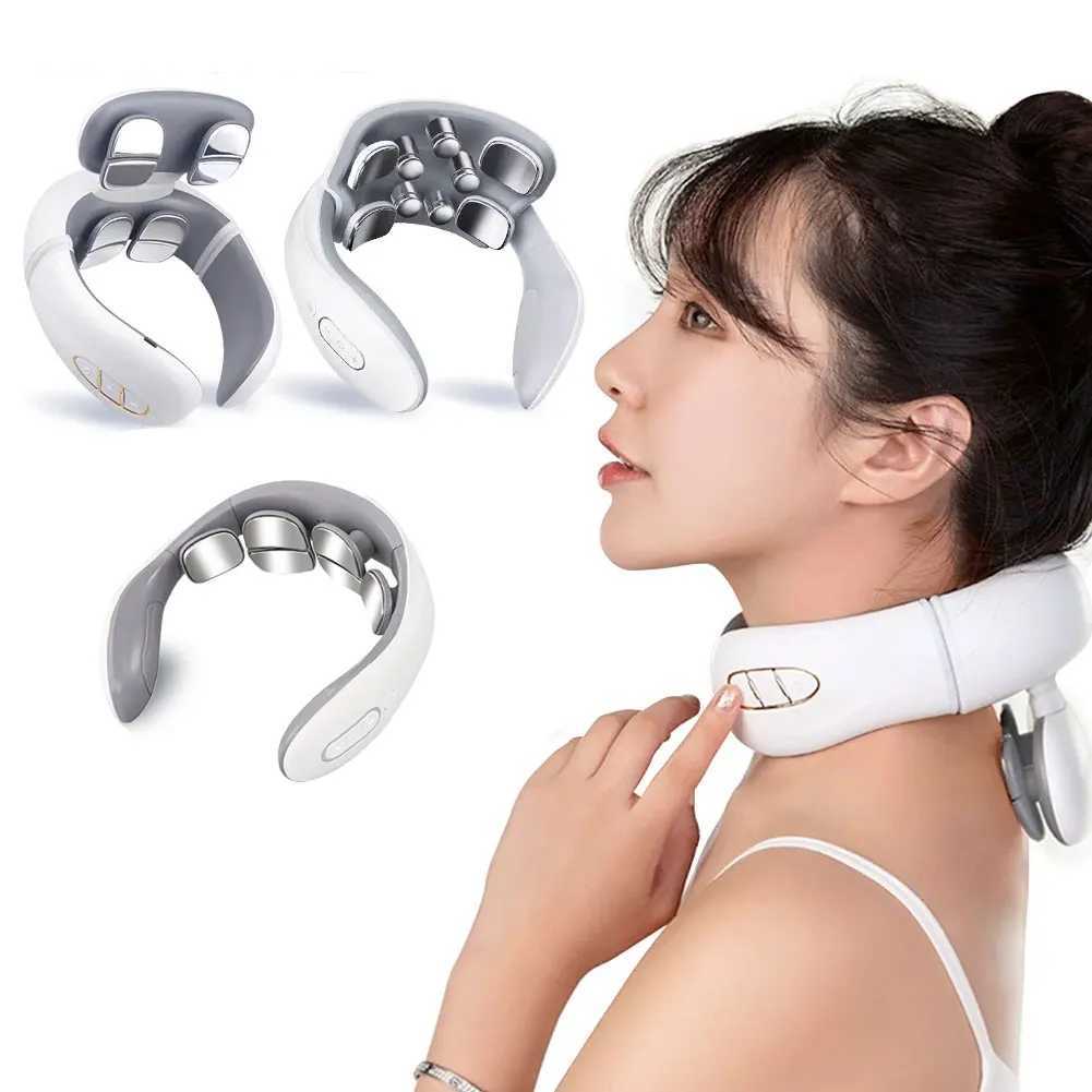 Other Massage Items Smart Pules Neck Massage Intelligent Electric Rechargeable Heating Hot Pressing Magnetic Tens Pulse Neck Massage InstrumentL4717