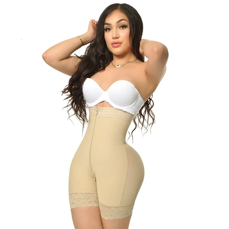 Fajas Colombianas Compression Shaper Open Bust Tummy Control with Zipper Body Beauty Shapewear Waist Trainer Use 240703