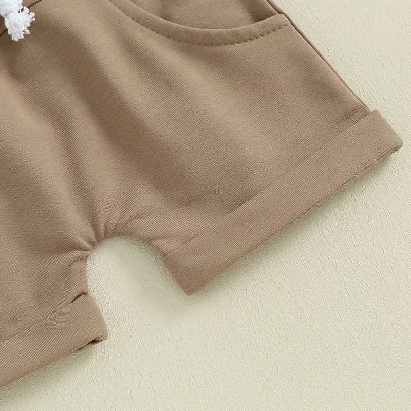 Clothing Sets 0-3Y Boys Clothing Sets Summer Short Sleeve Checkerboard Print Hooded Tops and Shorts Kids Clothes Casual Clothing Sets