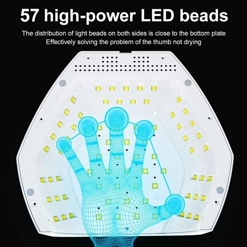 268W 57LEDs UV Lamp Dryer Machine for Nails Professional Gel Polish Drying Lamp With Four Timer Function for Manicure 240715