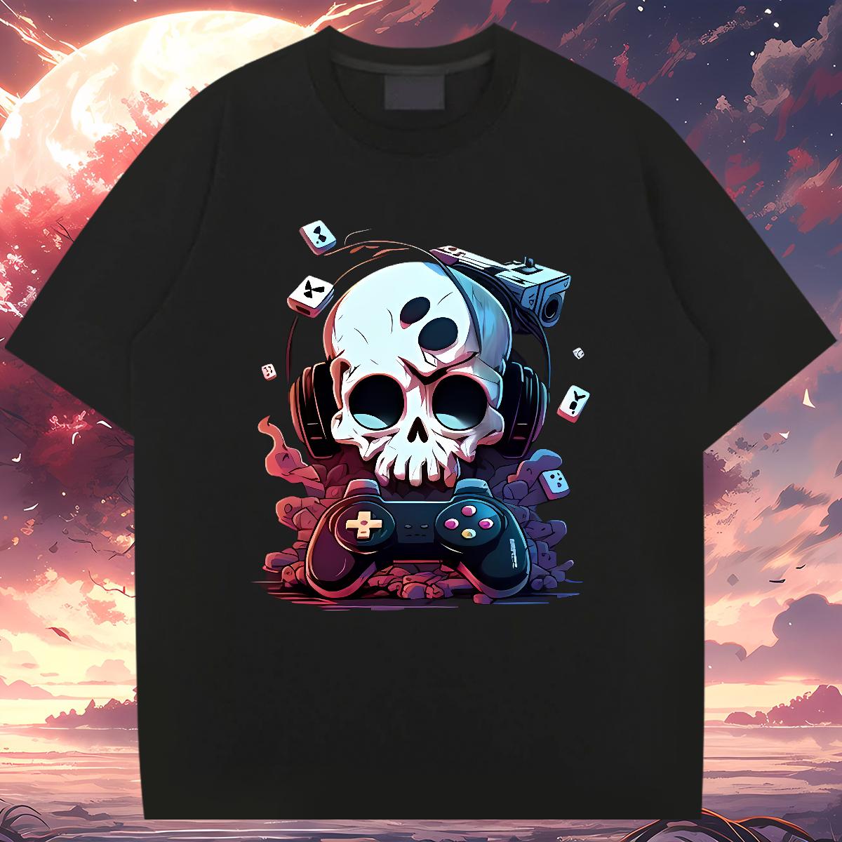 Designer Fashion T-Shirts for Men Skeleton 230g Cotton DIY Logo Oversized Sport Men Tees 180g Cotton Brand