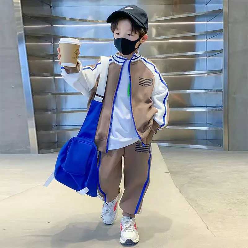 Clothing Sets Childrens Clothing Boys Spring And Autumn Set 2022 New Fashionable Sports Boys Middle And Big Childrens Fashion Clothes Top