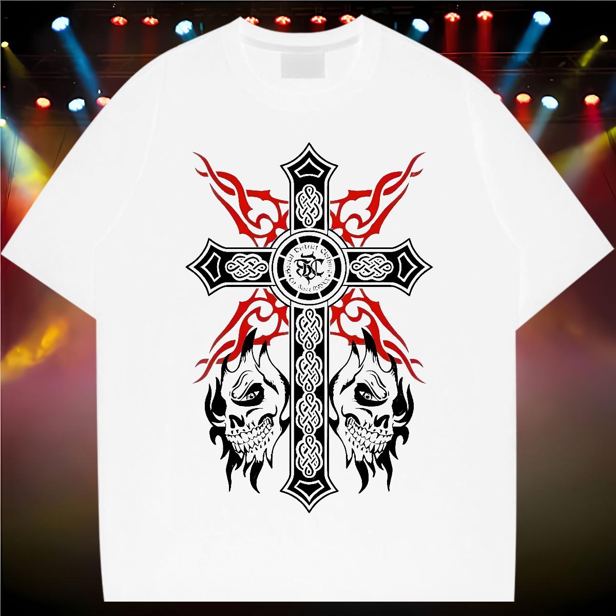 Casual New T Shirt For Man fathion 100% Cotton 230g Floral Print Street Men Tshirts Crew Neck Cotton Popular