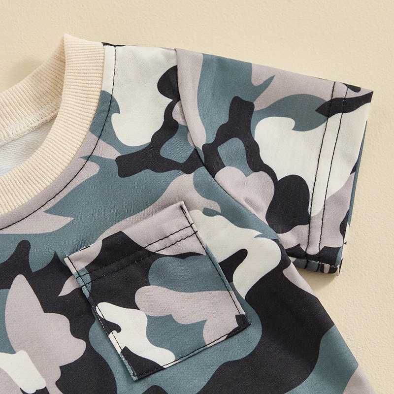 Clothing Sets Baby Boy 2 Piece Camouflage Set Round Neck Short Sleeve Tops + Elastic Waist Shorts Infant Toddler Summer Clothes Outfits
