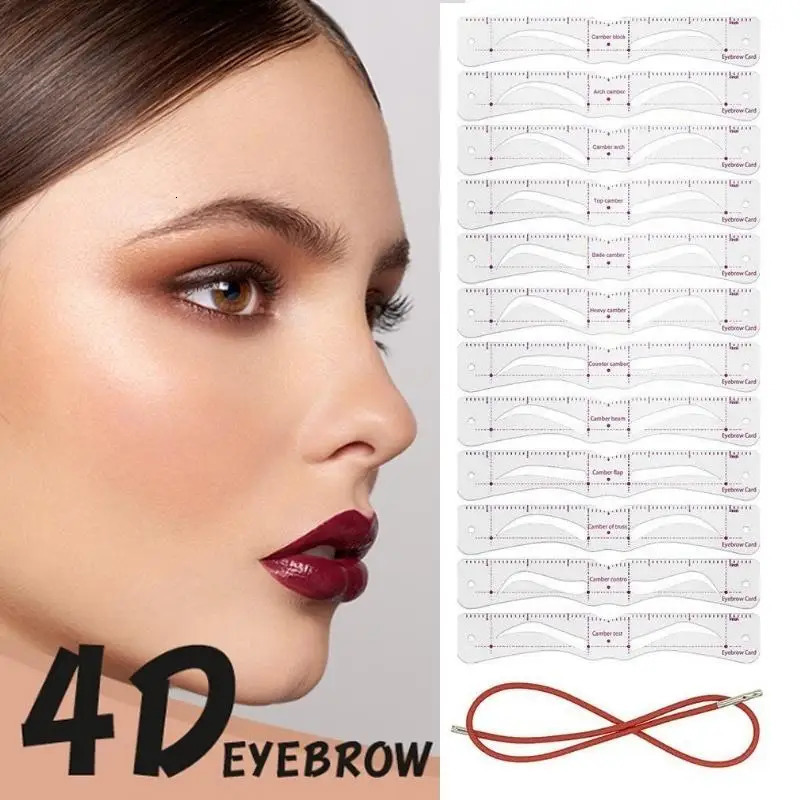 12 pieces/set of reusable eyebrow templates eyebrow drawing guide styling and beauty template card 240715