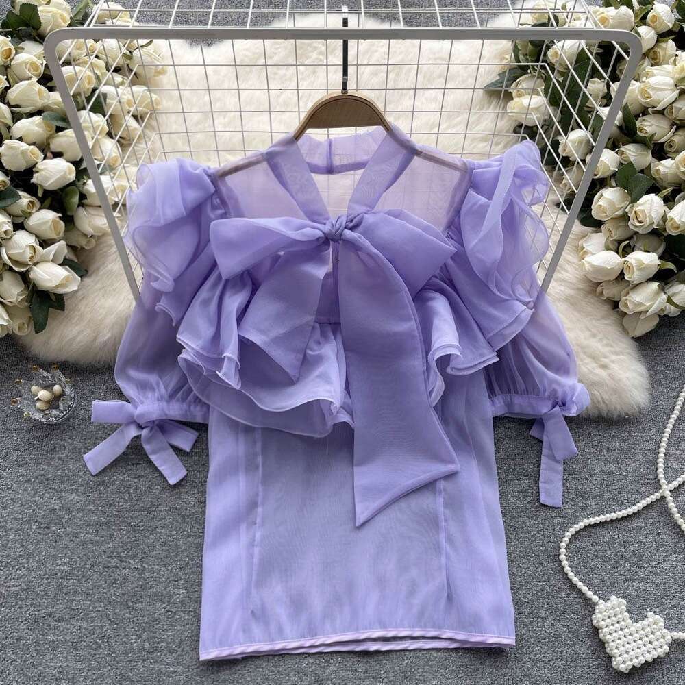 Best Saller Short-sleeved Spring Loose Versatile Casual Slim Streetwear Autumn Women Short Chiffon Lace Street Activity Crop Tops2 Graphic T Shirts