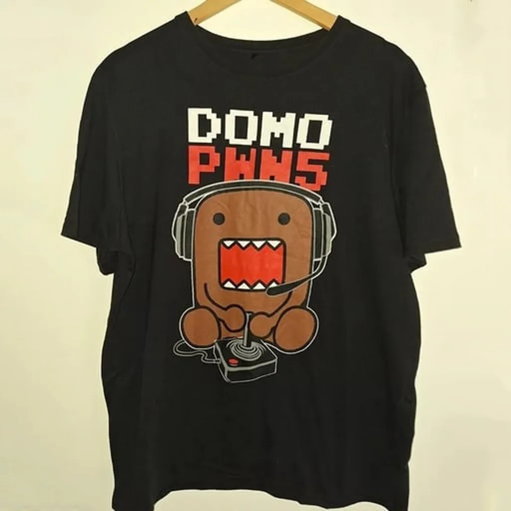 Pure cotton short-sleeved T-shirt domo printing versatile casual summer top y2k fashion loose age-reducing base T-shirt ins 240710