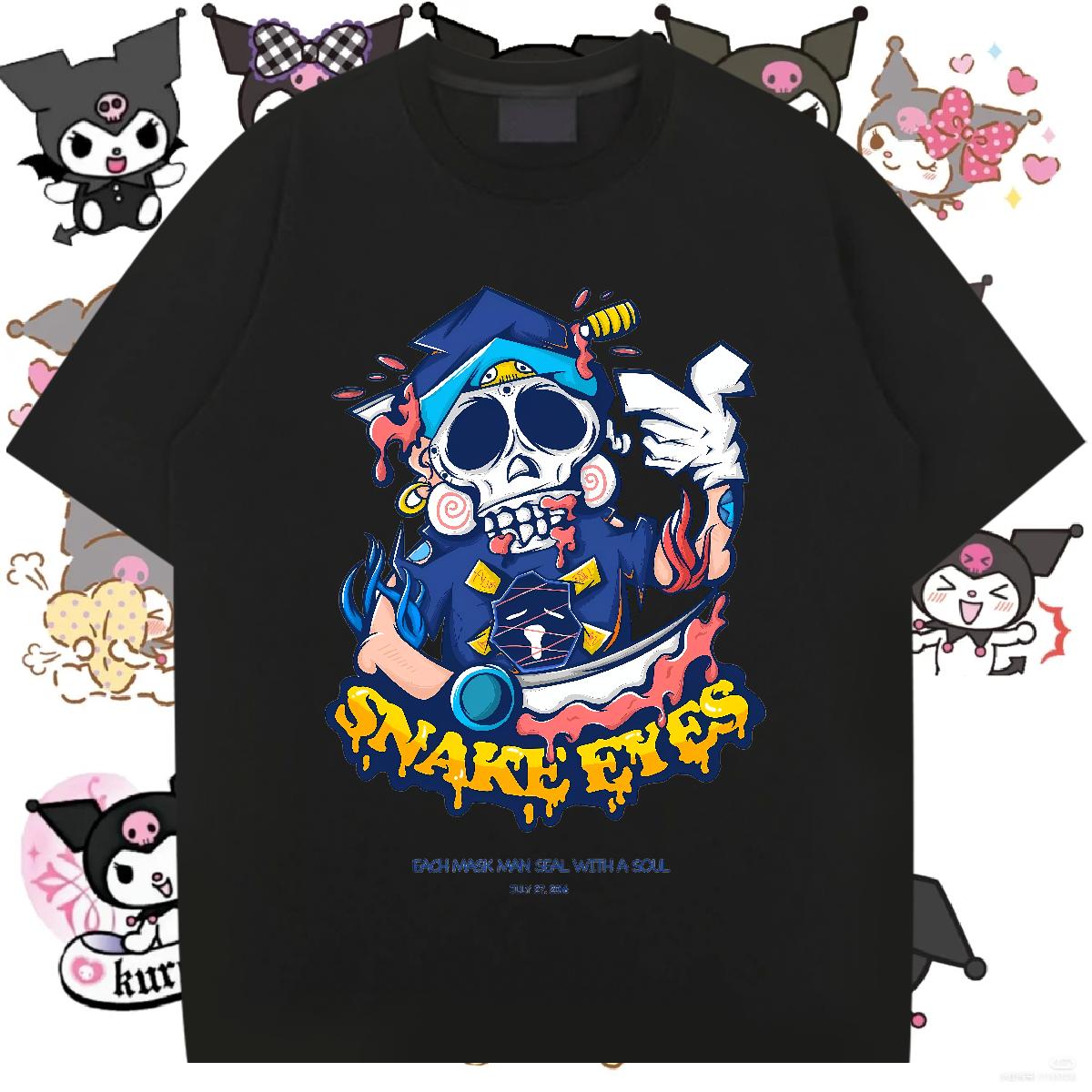 High Quality Men Tops Tees Skeleton 230g Cotton Breathable Short Sleeve Street Wear T Shirts Men Customized Wholesale Tees Shirts