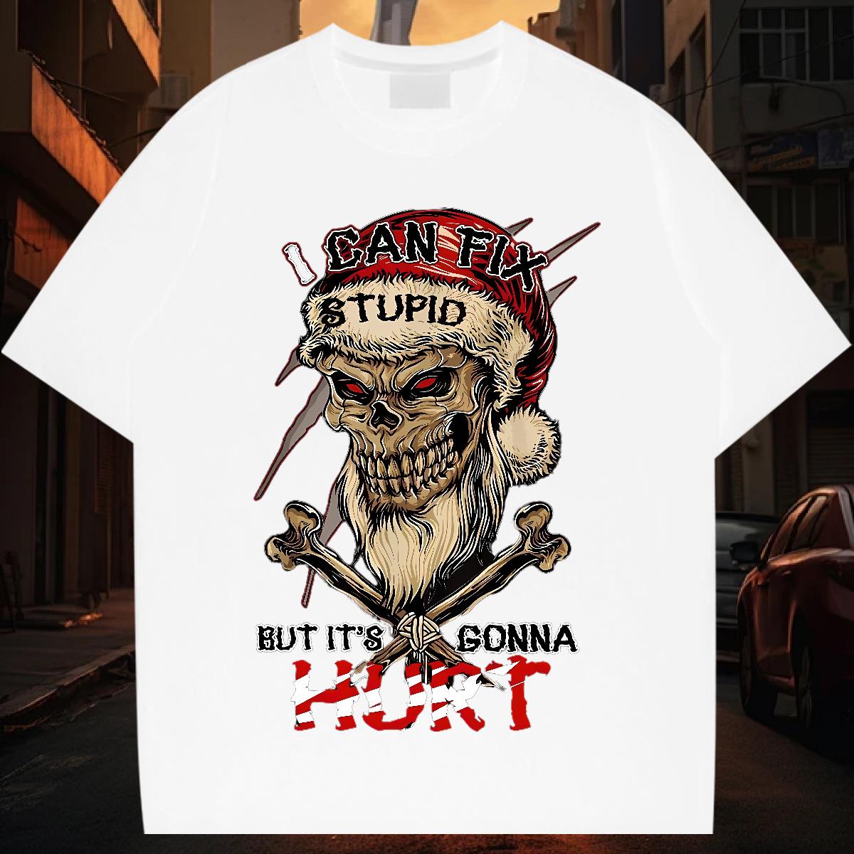 Fashion Design Mens T Shirts Skeleton 100% Cotton 230g Plus Size Cartoon Mens Tshirts Spring Summer Cotton Breathable Short Sleeve Designer Polos