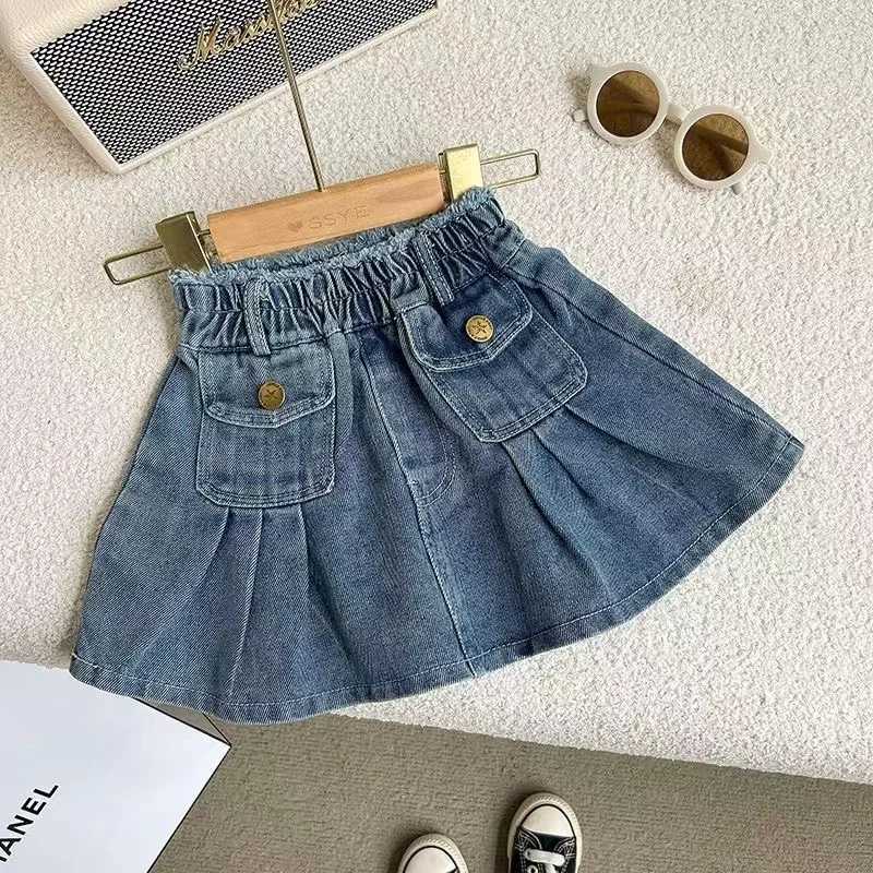 Clothing Sets New Childrens Denim Jacket Set Spring Denim Kids Jackets+Skirt Long Sleeve Girls Children Casual Costumes Autumn Girl Clothes