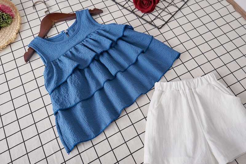 Clothing Sets Girls Clothing Sets 2021 Summer Cotton Vest Two-piece Sleeveless Children Sets Casual Fashion Girls Clothes Suit