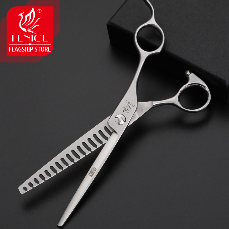 Fenice 6.75 inch Pet Dogs Gromming Scissors Reversed Tooth Shark Thinning Shears Animals Cat Barber Cutting Tools Rate 85%