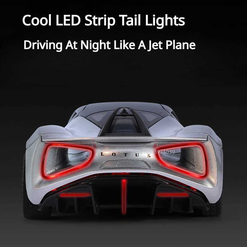 1/24 Scale Lotus Evija Sports Car Model Toy Alloy Diecast Simulation Electric Vehicles with Pull Back Sound Light Gifts for BoyCL240717