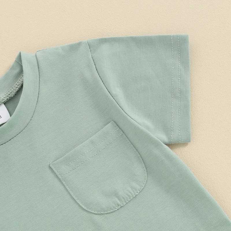 Clothing Sets Toddler Infant Boys Summer Outfits Solid Color Short Sleeve T-Shirt Tops and Elastic Waist Shorts 2Pcs Clothes Set