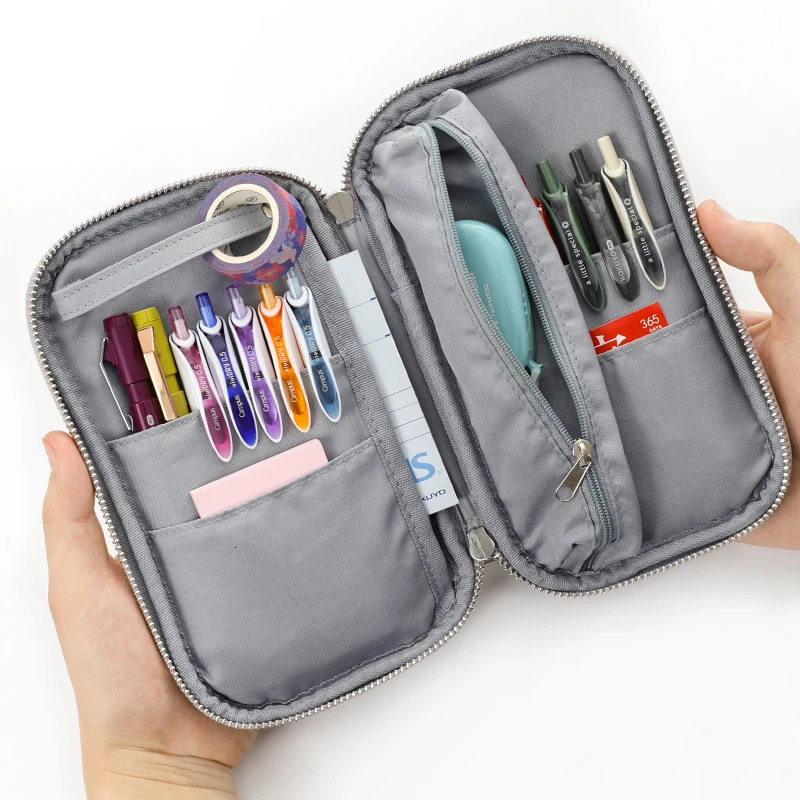 Japanese KOKUYO Pencil Case Student with Large Capacity Box Vintage Stationery Bag Cosmetic School Supplies 240712