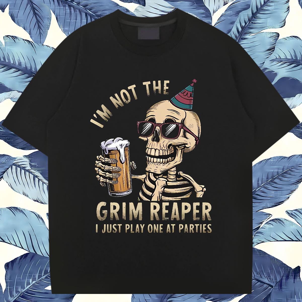 New Arrival T-Shirts Skeleton 100% Cotton 230g Oversized 4XL Outdoor Mens Tshirts Cotton O Neck Short Sleeves Unisex