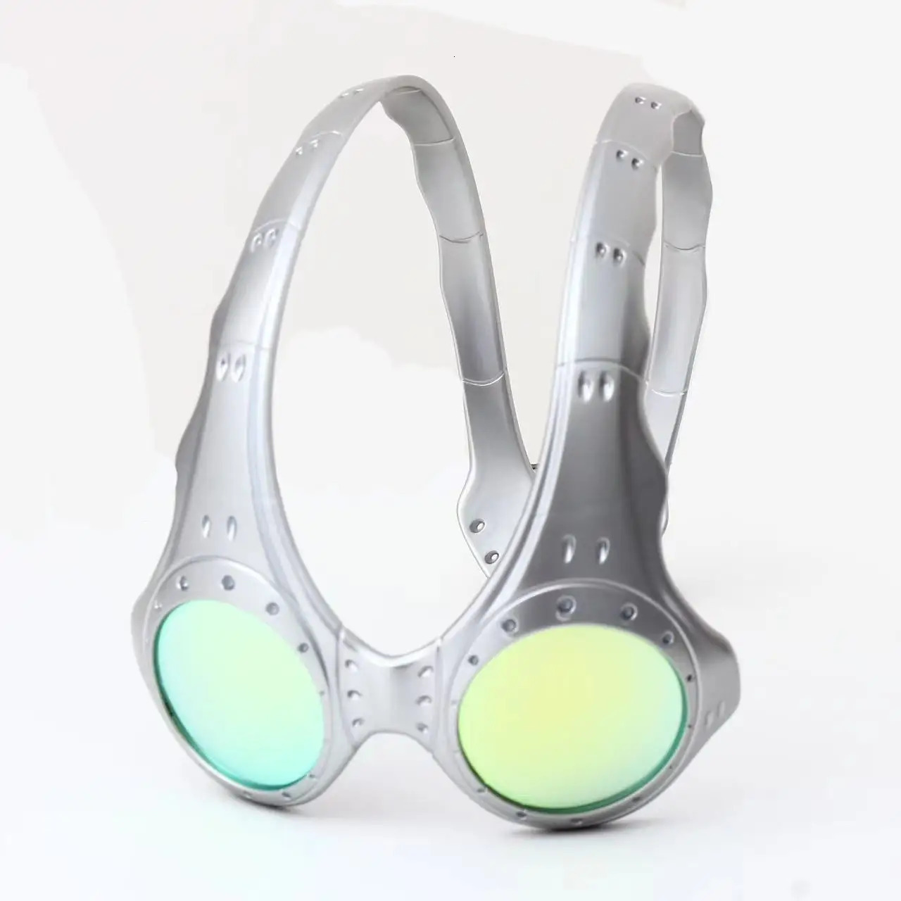 INS Transgender Super Large Mens and Womens Tech Sunglasses Trendy Mens Y2K Driving Mirror Alien Goggles Windproof Mirror 240711