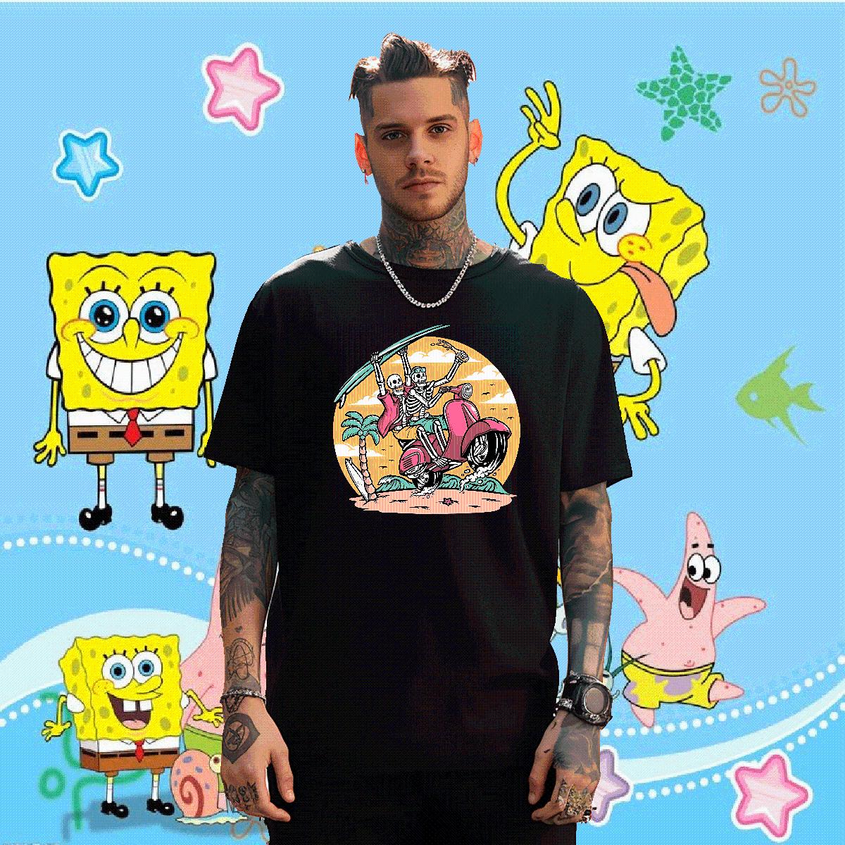 Soft T Shirts Men Skeleton 100% Cotton 230g Sport Cotton Breathable Men Tshirts Custom White Plus Size Tee Shirt