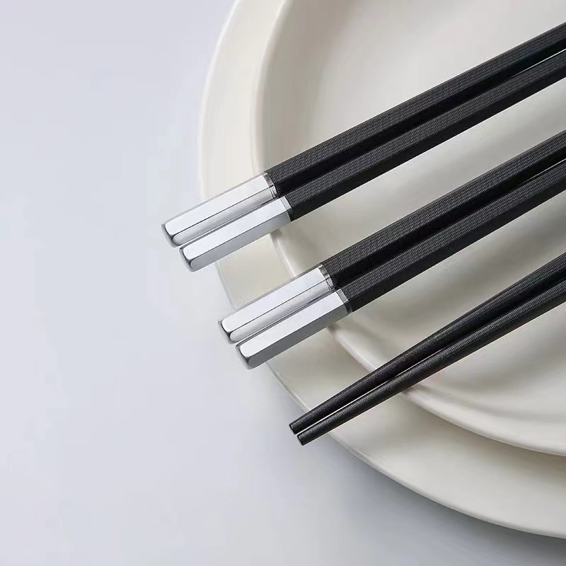 Alloy chopsticks for high-end household use, heat-resistant, anti slip
