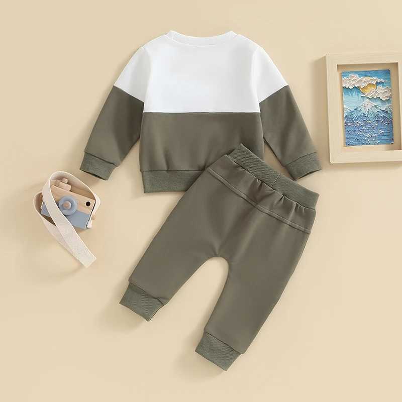 Clothing Sets Toddler Baby Clothing Sets for Infant Baby Boys Clothes Set Contrast Color Sweatshirt+Pants 2pcs Outfit Kids Costume Outfit