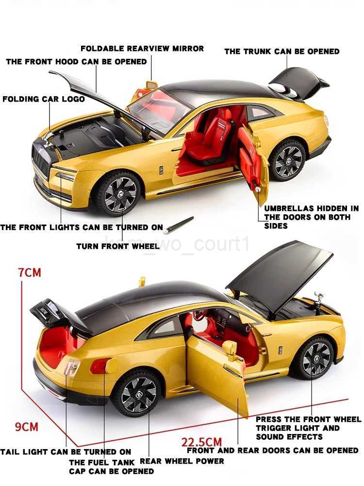 1 24 Rolls Royce Spectre Alloy Diecast Model Car Sound Light Collection Gifts Christmas Present For Boyfriend Birthday GiftsM240717