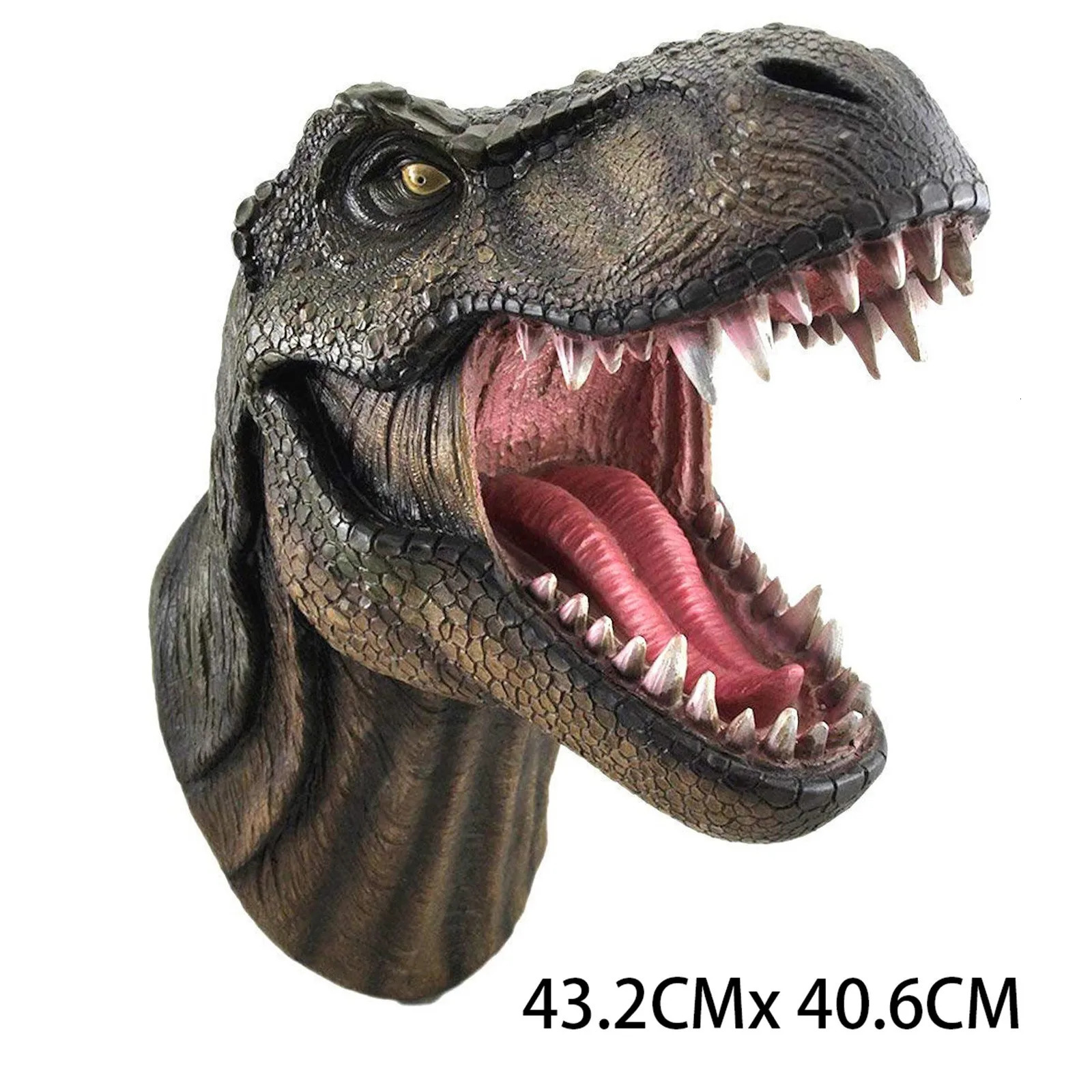 3D Wall Mounted Head Dinosaur Bust Sculpture Wall Art Sculpture Halloween Party Decor Supplies Garden Home Decoration 240711
