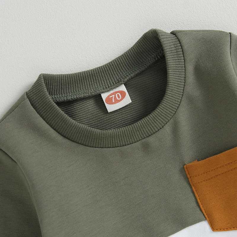 Clothing Sets 0-3Y Toddler Baby Boys Girl Fall Clothes Sets Baby Girl Clothing Set Kids Contrast Color Pullover Tops Pants 2Pcs Suits Outfits