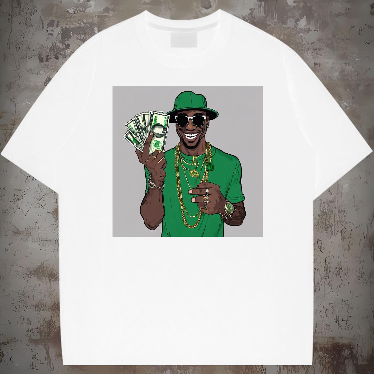 2024 T shirt XH 100% Cotton 230g Cartoon Printing S-4XL Street Men Tshirts Short sleeve Cotton Soft 5A